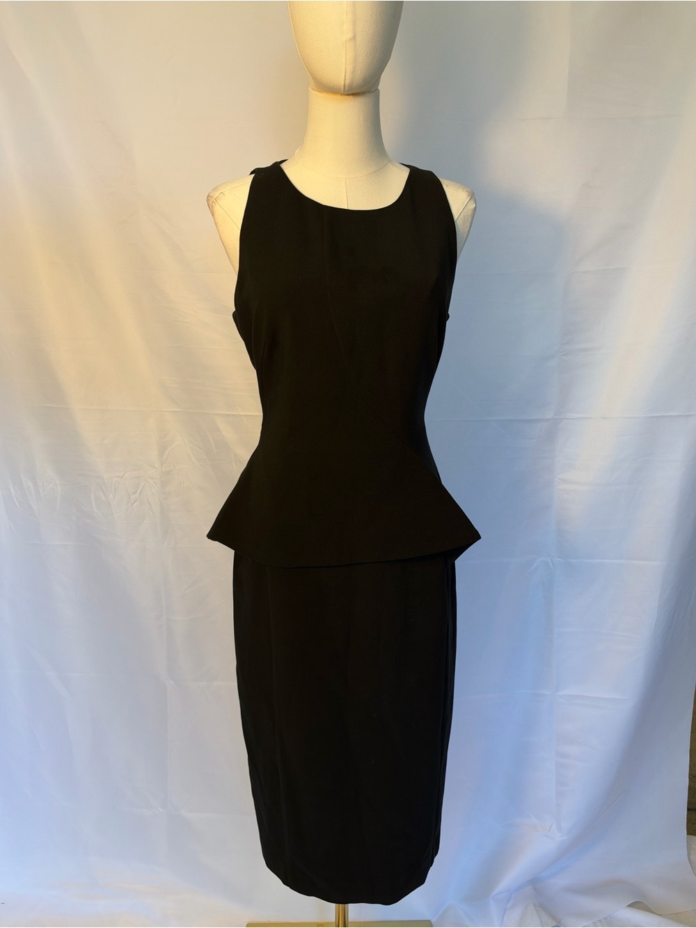 Black Halo Black Peplum Pencil Skirt